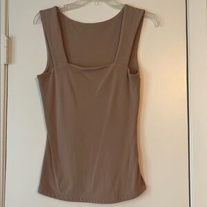 Tan Sleeveless Blouse